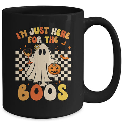 I'm Just Here For The Boos Ghost Retro Groovy Halloween Mug | teecentury