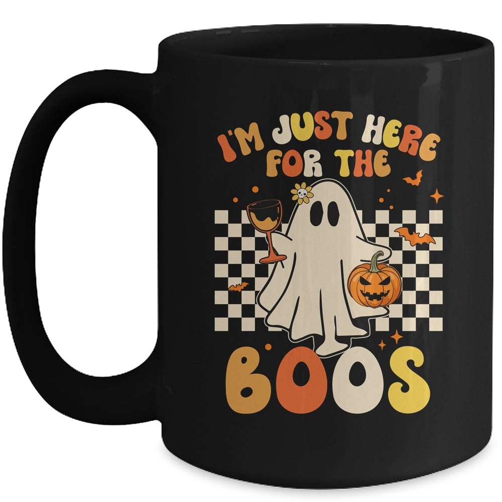 I'm Just Here For The Boos Ghost Retro Groovy Halloween Mug | teecentury