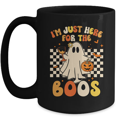 I'm Just Here For The Boos Ghost Retro Groovy Halloween Mug | teecentury