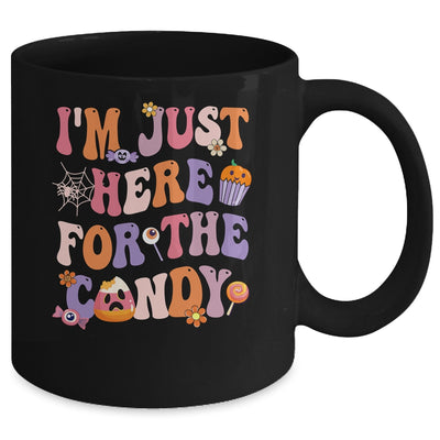 I'm Just Here For The Candy Halloween Groovy Retro Funny Mug | teecentury
