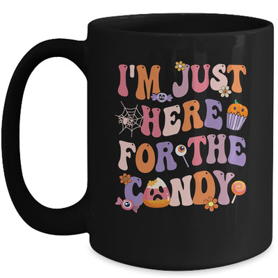 I'm Just Here For The Candy Halloween Groovy Retro Funny Mug | teecentury