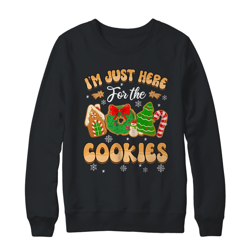 I'm Just Here For The Cookies Funny Xmas Meme Cute Christmas Shirt & Sweatshirt | teecentury