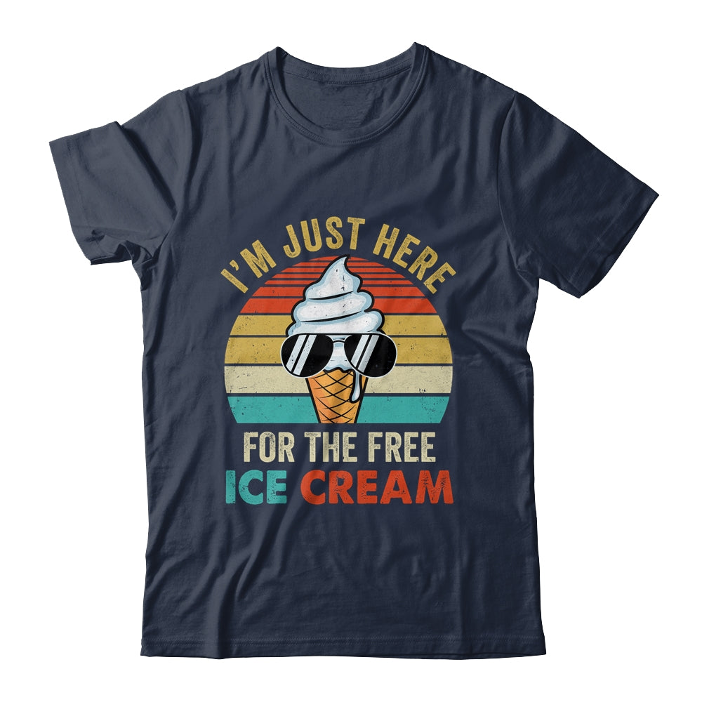 I'm Just Here For The Free Ice Cream Funny Cruise 2025 Retro Shirt
