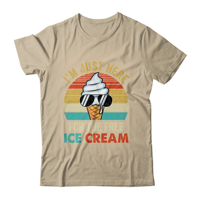 I'm Just Here For The Free Ice Cream Funny Cruise 2024 Retro Shirt & Tank Top | teecentury