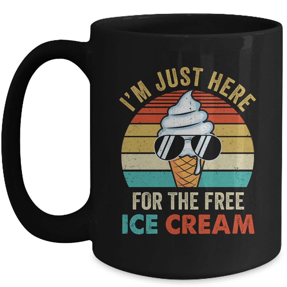 I'm Just Here For The Free Ice Cream Funny Cruise 2024 Retro Mug | teecentury