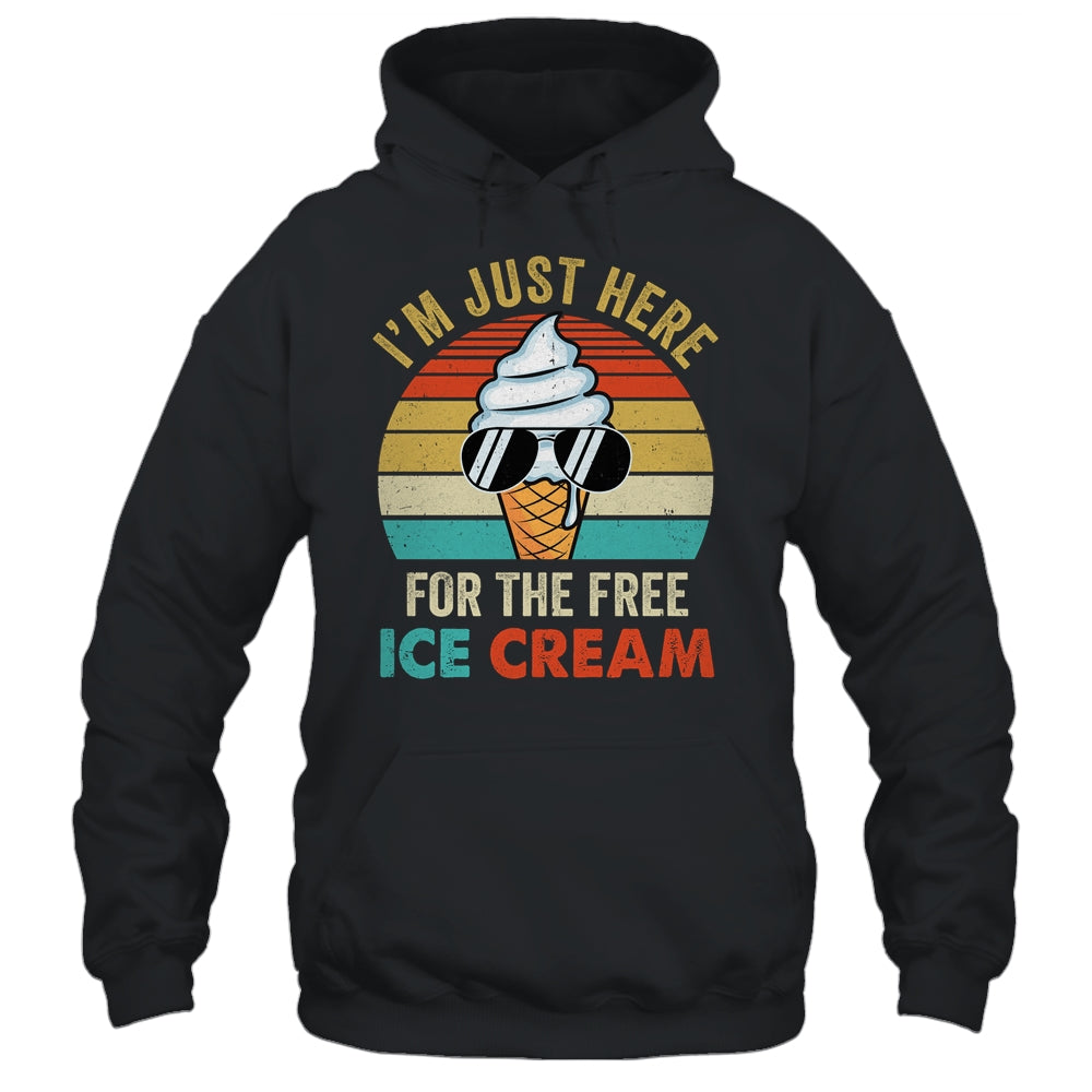 I'm Just Here For The Free Ice Cream Funny Cruise 2024 Retro Shirt & Tank Top | teecentury