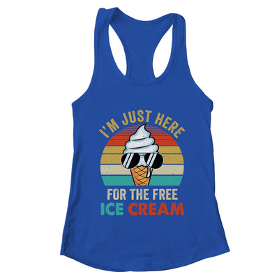 I'm Just Here For The Free Ice Cream Funny Cruise 2024 Retro Shirt & Tank Top | teecentury
