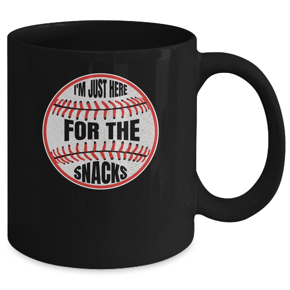 I'm Just Here For The Snacks Funny Baseball Season Softball Mug | teecentury