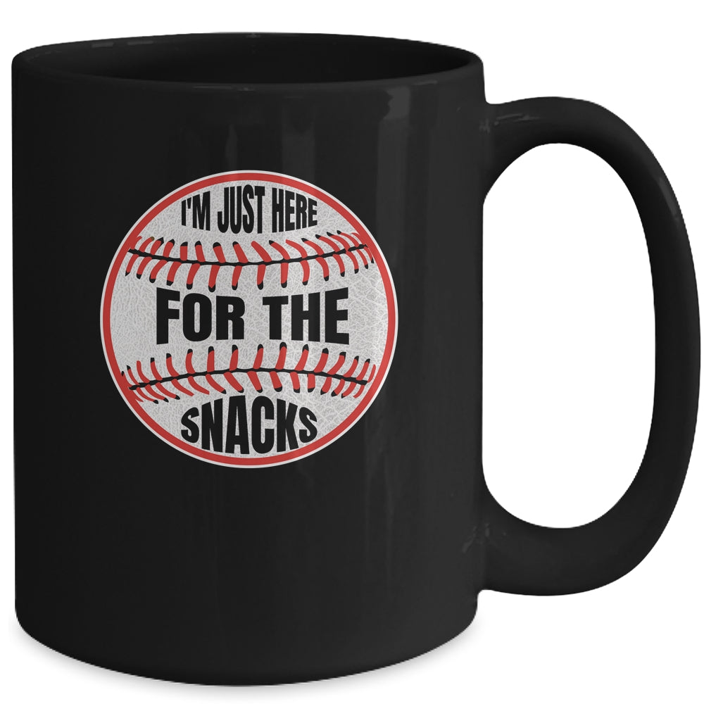 I'm Just Here For The Snacks Funny Baseball Season Softball Mug | teecentury