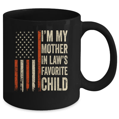 I'm My Mother In Law's Favorite Child Vintage Flag Christmas Mug | teecentury