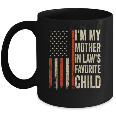 I'm My Mother In Law's Favorite Child Vintage Flag Christmas Mug | teecentury