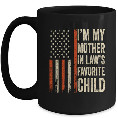 I'm My Mother In Law's Favorite Child Vintage Flag Christmas Mug | teecentury