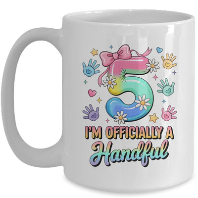 I'm Officially A Handful Five 5th Birthday Girls Boys Kids Mug | teecentury