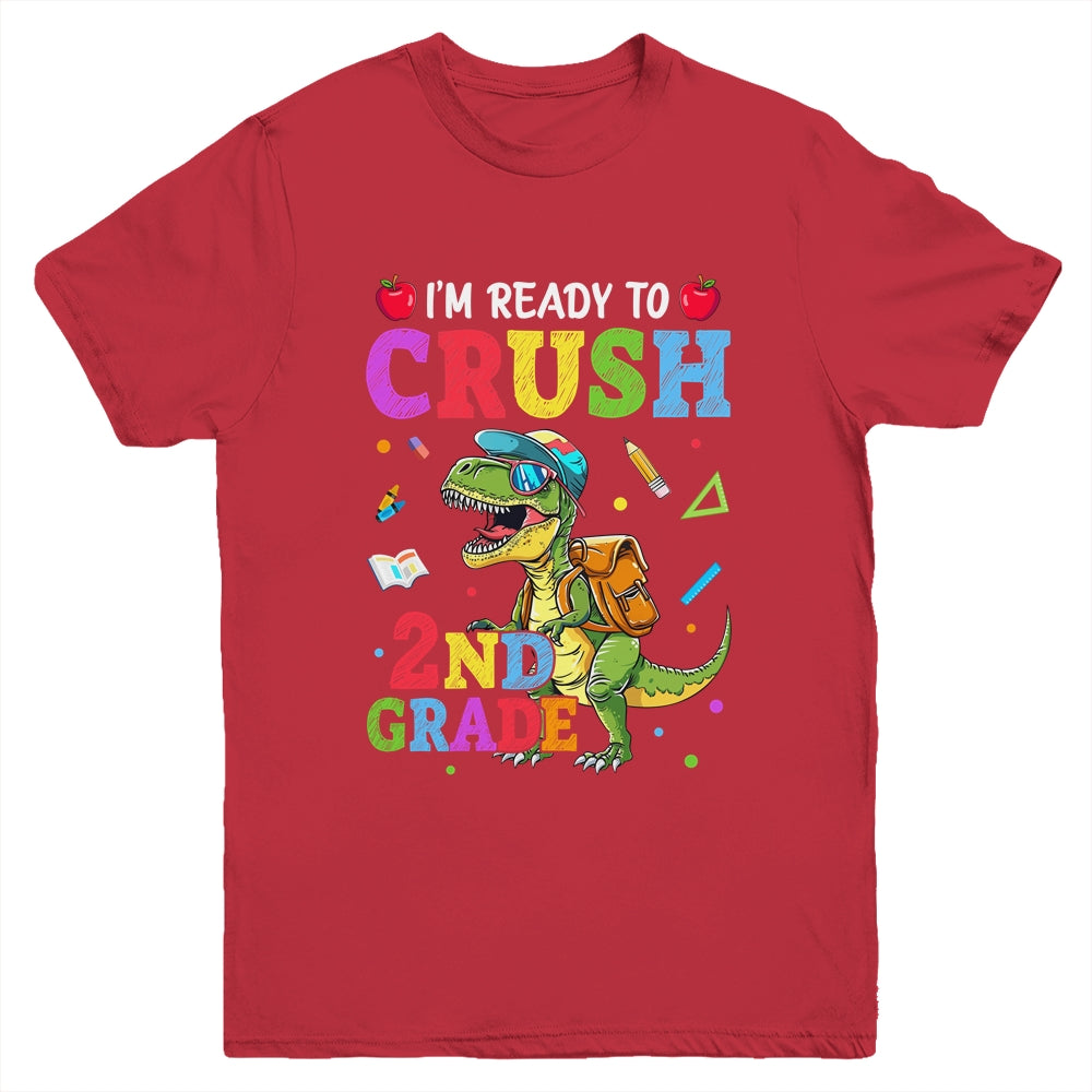 I'm Ready To Crush 2nd Grade Dinosaur Back To School Boy Kid Youth Shirt | teecentury
