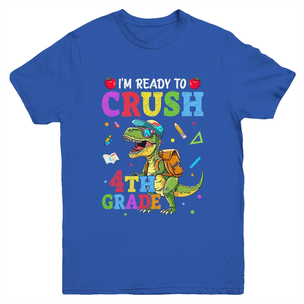 I'm Ready To Crush 4th Grade Dinosaur Back To School Boy Kid Youth Shirt | teecentury