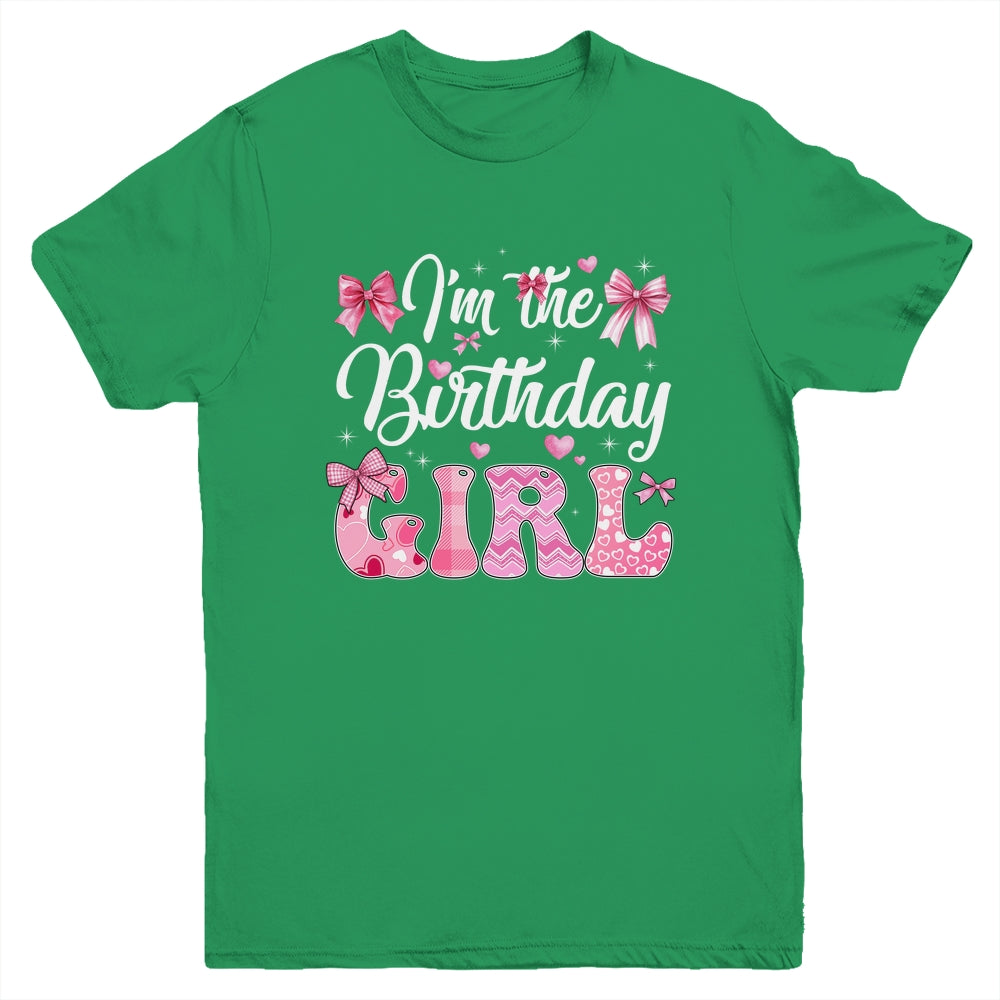 I'm The Birthday Girl 1st Birthday Family Pink Coquette Bow Youth Shirt | teecentury