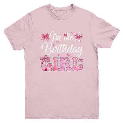 I'm The Birthday Girl 1st Birthday Family Pink Coquette Bow Youth Shirt | teecentury