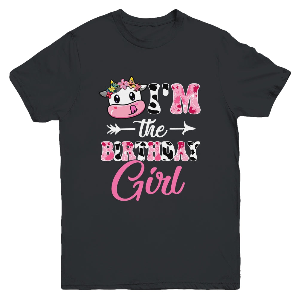 I'm The Birthday Girl Farm Cow 1St Birthday Girl Youth Shirt | teecentury