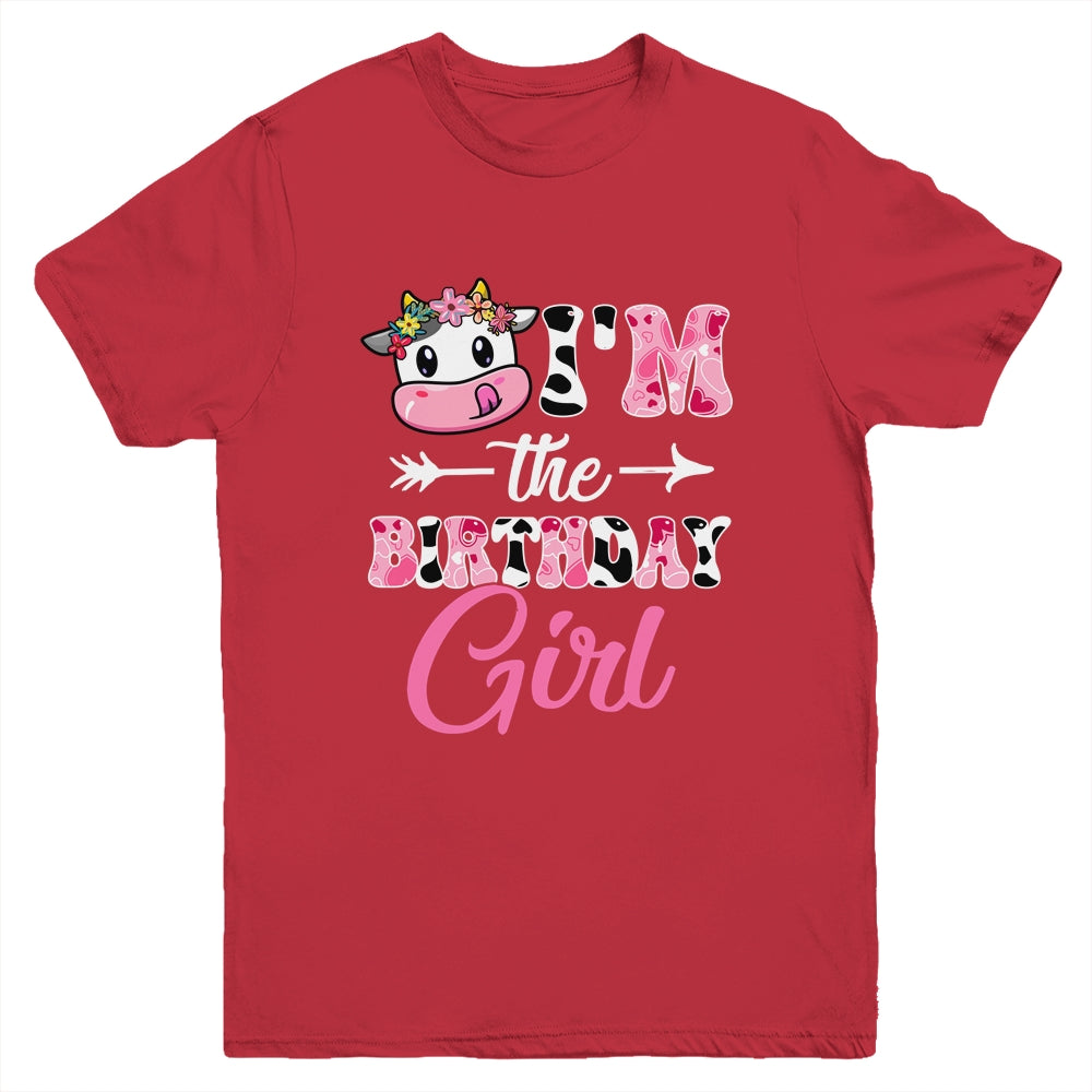 I'm The Birthday Girl Farm Cow 1St Birthday Girl Youth Shirt | teecentury