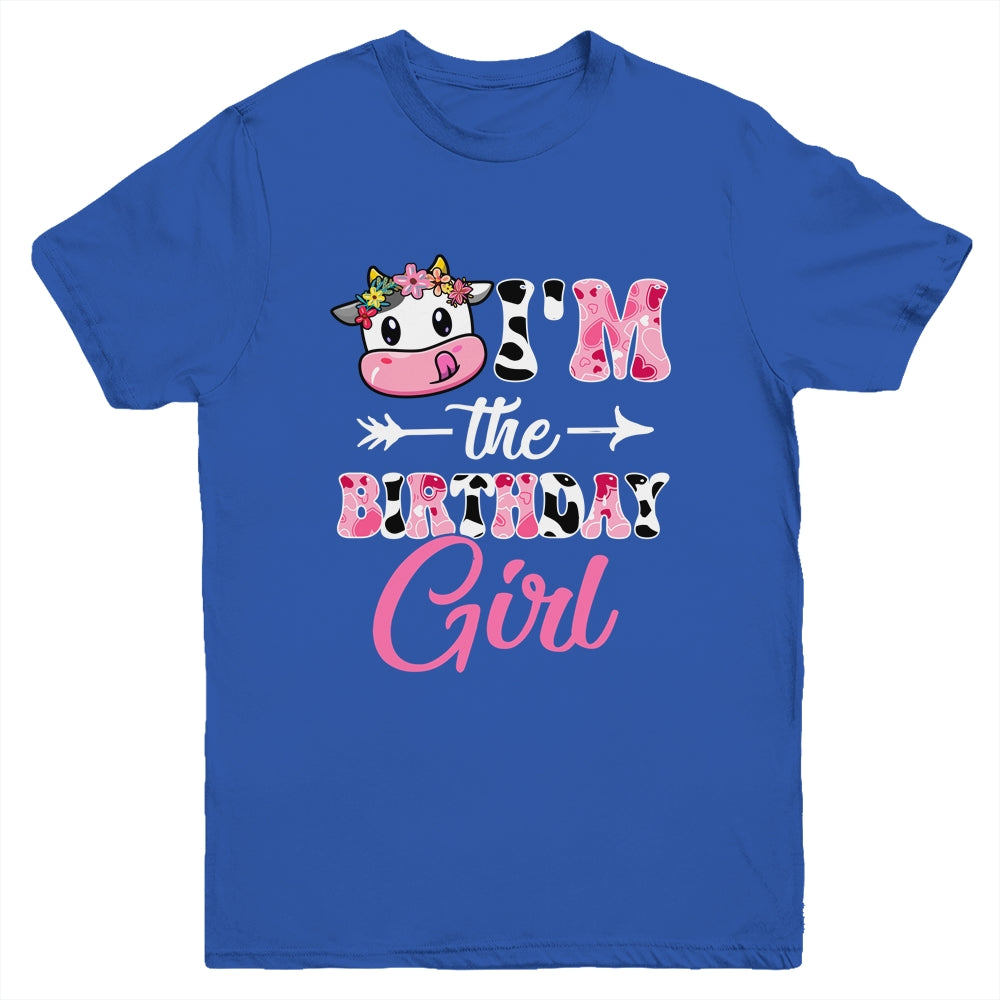I'm The Birthday Girl Farm Cow 1St Birthday Girl Youth Shirt | teecentury