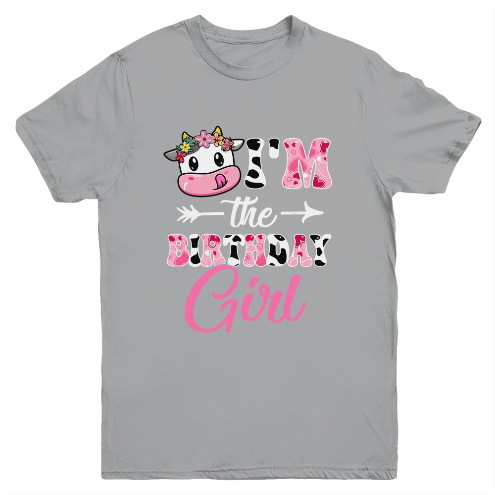 I'm The Birthday Girl Farm Cow 1St Birthday Girl Youth Shirt | teecentury