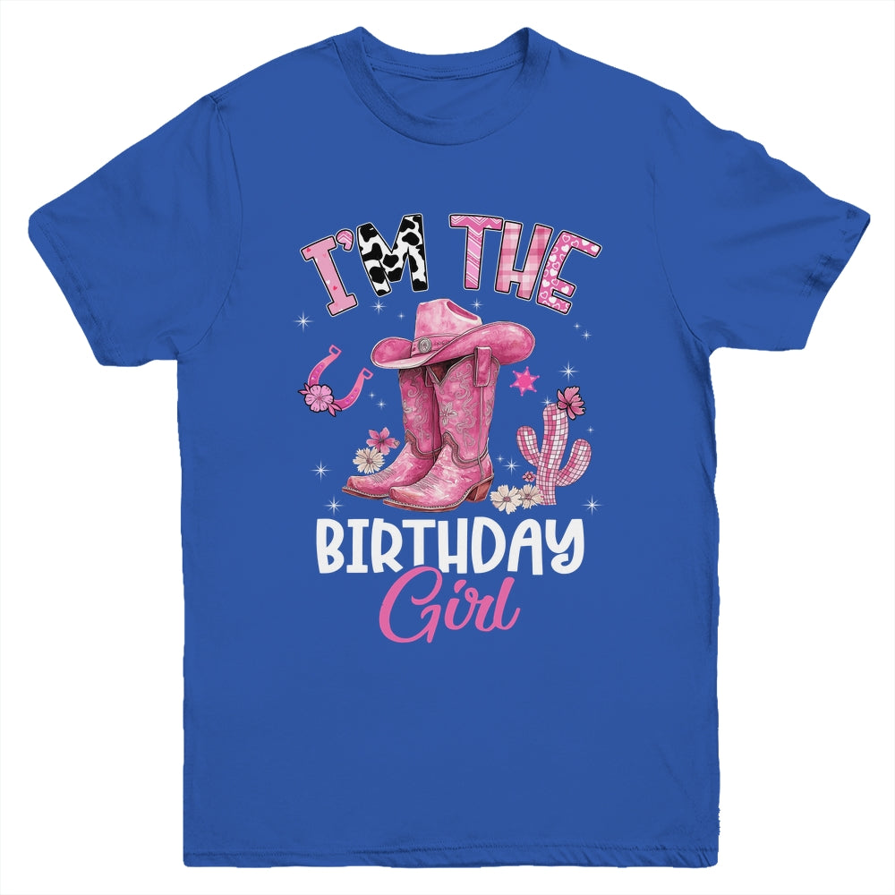I'm The The Birthday Girl Pink Cowgirl Western Cow Girl Youth Shirt | teecentury