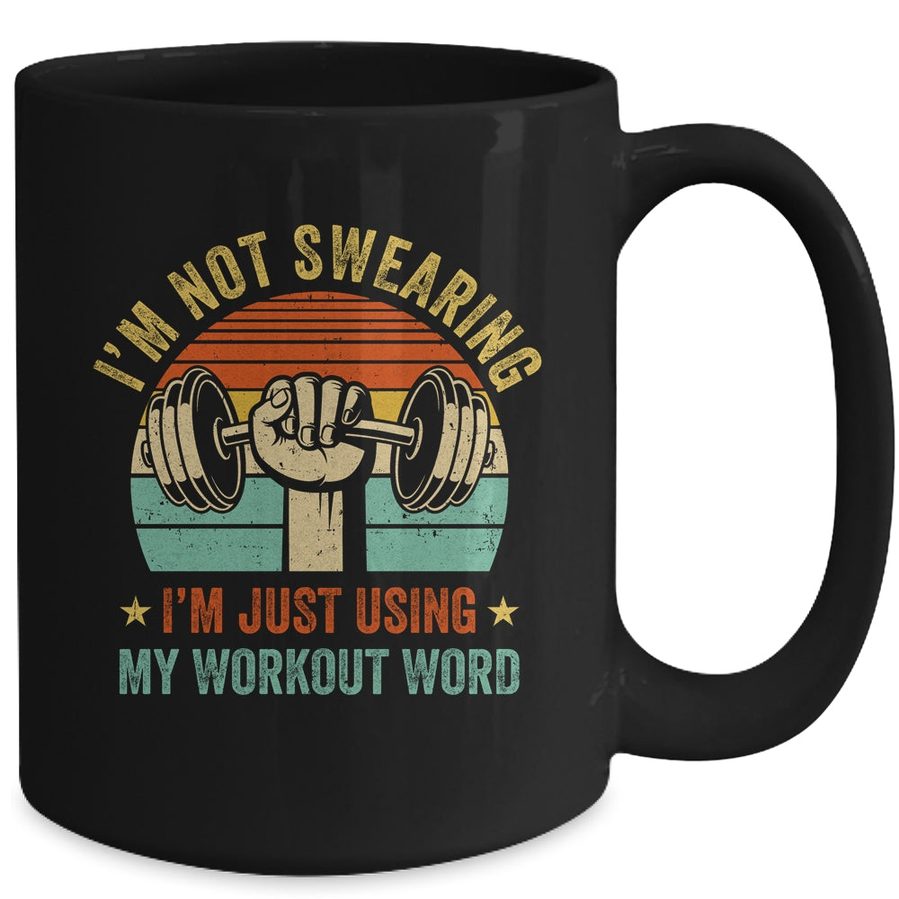 I'm Using My Workout Words Funny Fitness Gym Design Men Women Mug | teecentury
