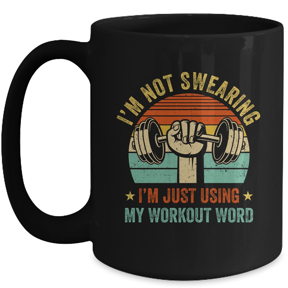 I'm Using My Workout Words Funny Fitness Gym Design Men Women Mug | teecentury