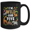 I'm Wild And Five 5 Year Old 5th Birthday Safari Jungle Animal Mug | teecentury