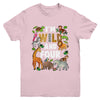 I'm Wild And Four 4 Year Old 4th Birthday Safari Jungle Animal Youth Shirt | teecentury