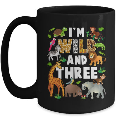 I'm Wild And Three 3 Year Old 3rd Birthday Safari Jungle Animal Mug | teecentury