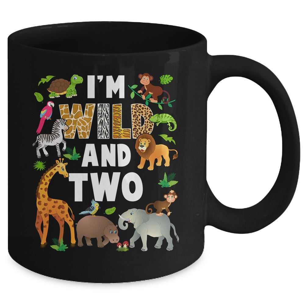 I'm Wild And Two 2 Year Old 2nd Birthday Safari Jungle Animal Mug | teecentury