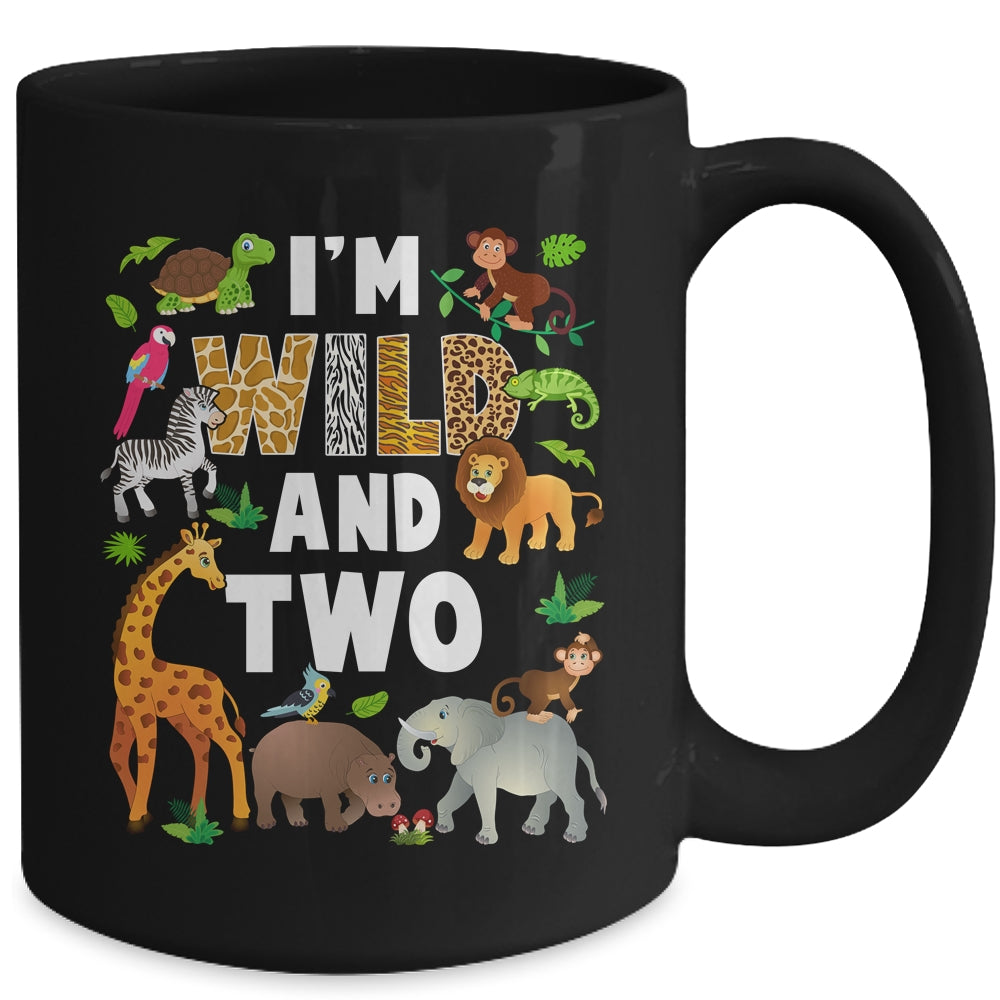 I'm Wild And Two 2 Year Old 2nd Birthday Safari Jungle Animal Mug | teecentury