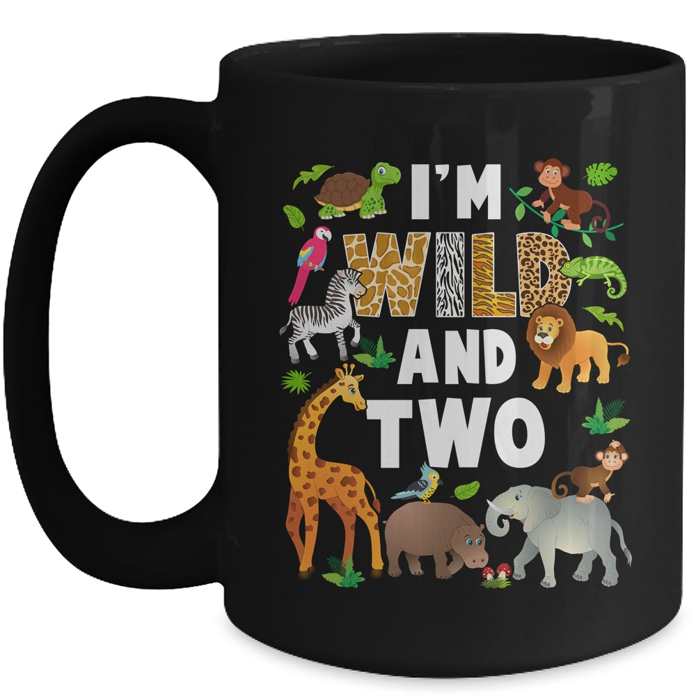 I'm Wild And Two 2 Year Old 2nd Birthday Safari Jungle Animal Mug | teecentury
