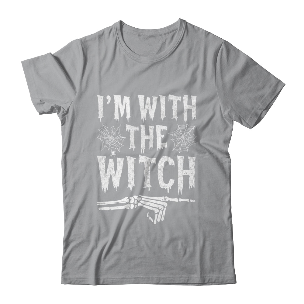 I'm With The Witch Funny Halloween Costume Couple Shirt & Hoodie | teecentury