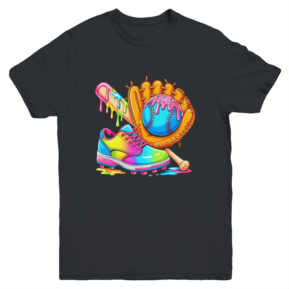 Ice Cream Drip Baseball Stuff Baseball Drip For Boys Graphic Youth Shirt | teecentury