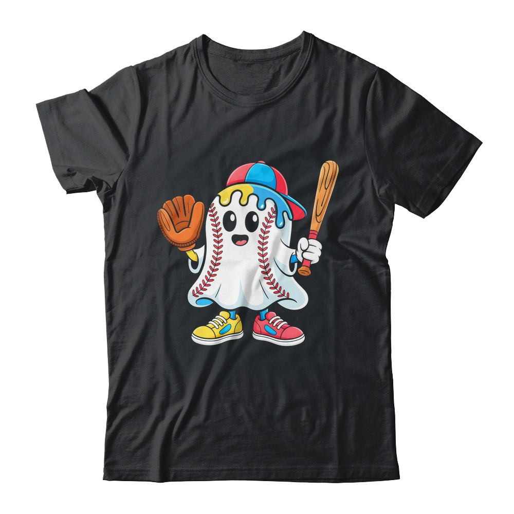 Ice Cream Drip Ghost Baseball Spots Baseball Drip Halloween Shirt & Hoodie | teecentury