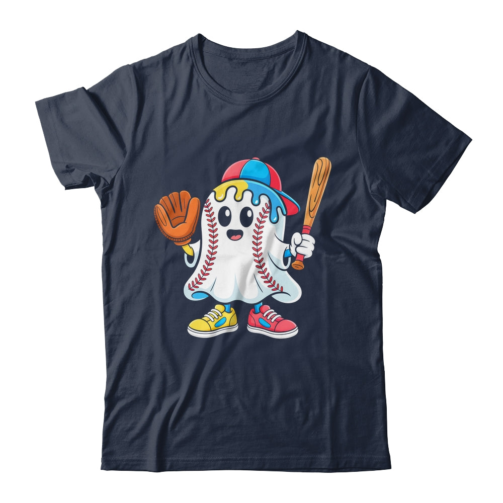 Ice Cream Drip Ghost Baseball Spots Baseball Drip Halloween Shirt & Hoodie | teecentury