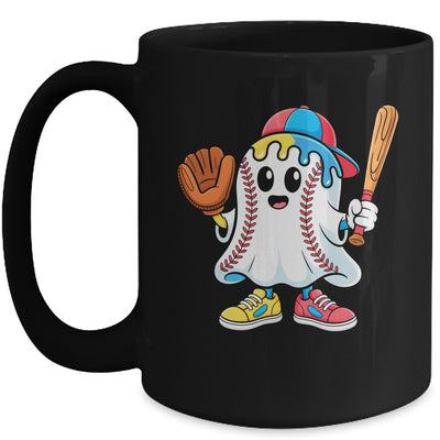 Ice Cream Drip Ghost Baseball Spots Baseball Drip Halloween Mug | teecentury