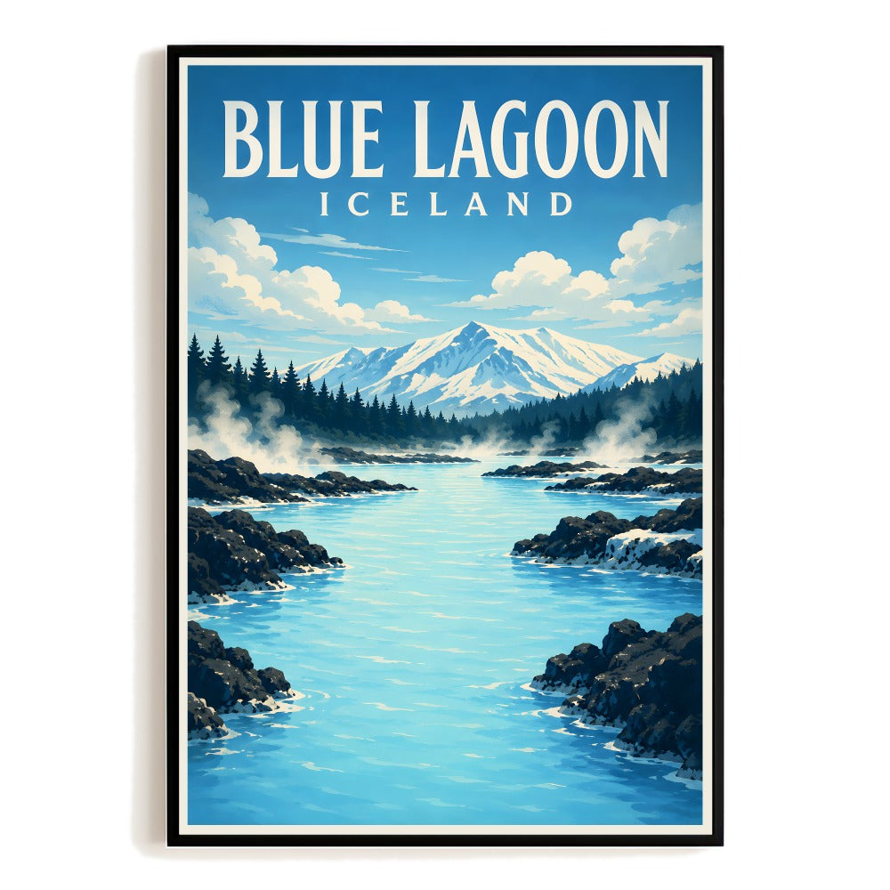 Iceland Blue Lagoon Winter Landscape Travel Poster Wall Art Decor Souvenir Landscape Print Painting Picture For Home Living Room Office Bedroom Decor Unframed | teecentury