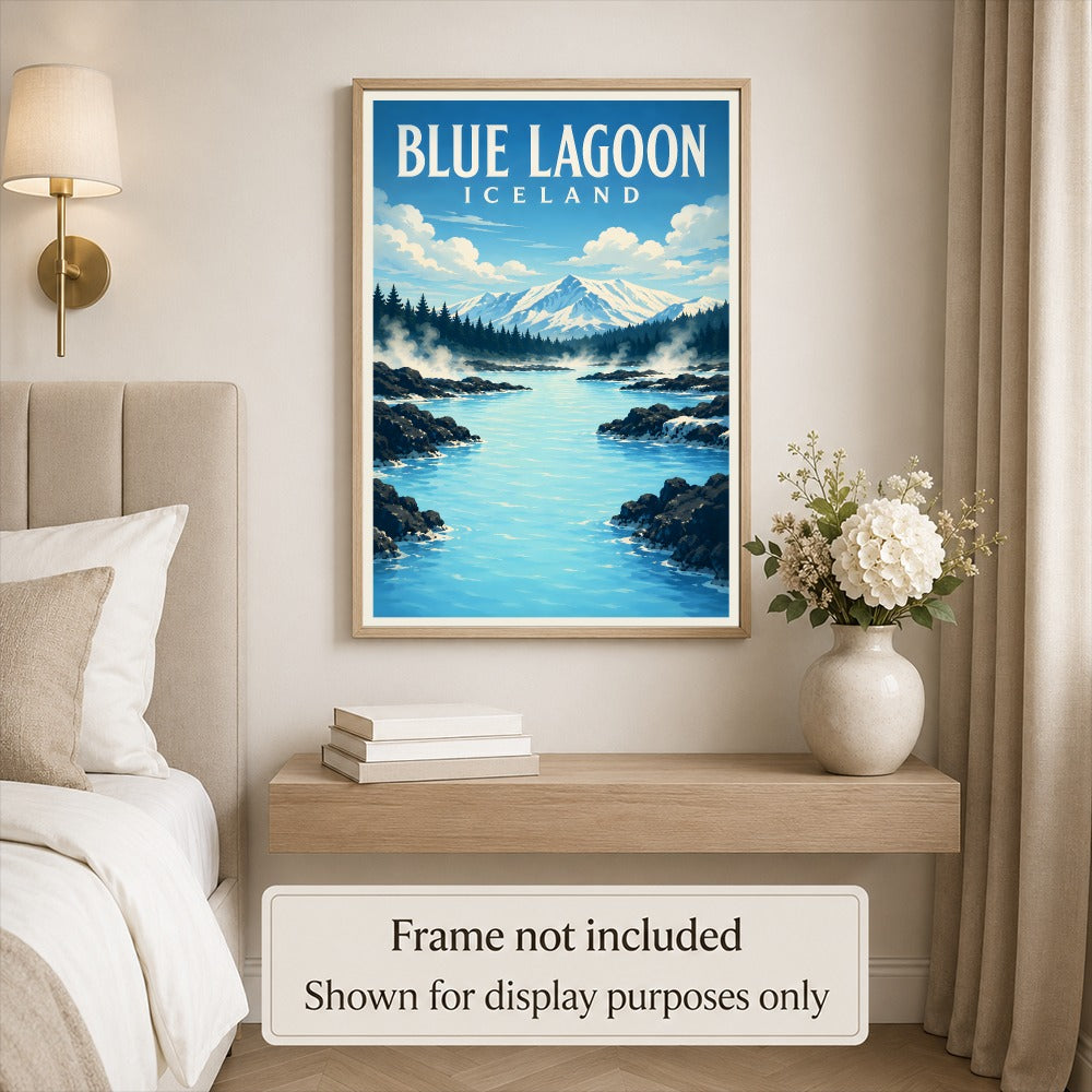 Iceland Blue Lagoon Winter Landscape Travel Poster Wall Art Decor Souvenir Landscape Print Painting Picture For Home Living Room Office Bedroom Decor Unframed | teecentury