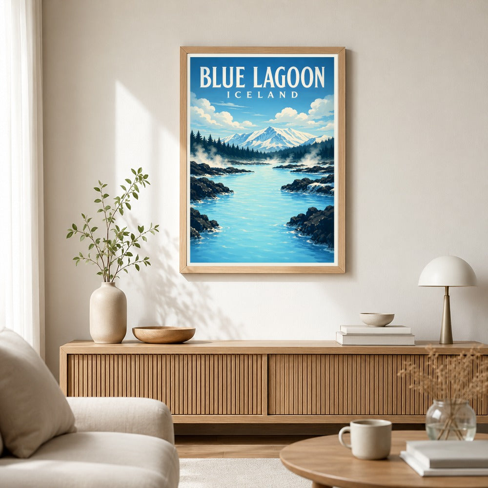 Iceland Blue Lagoon Winter Landscape Travel Poster Wall Art Decor Souvenir Landscape Print Painting Picture For Home Living Room Office Bedroom Decor Unframed | teecentury