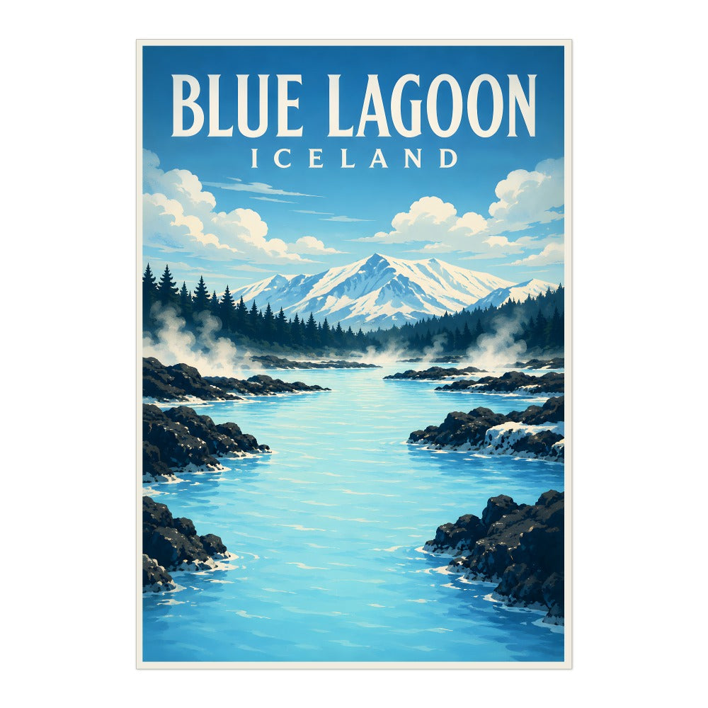 Iceland Blue Lagoon Winter Landscape Travel Poster Wall Art Decor Souvenir Landscape Print Painting Picture For Home Living Room Office Bedroom Decor Unframed | teecentury