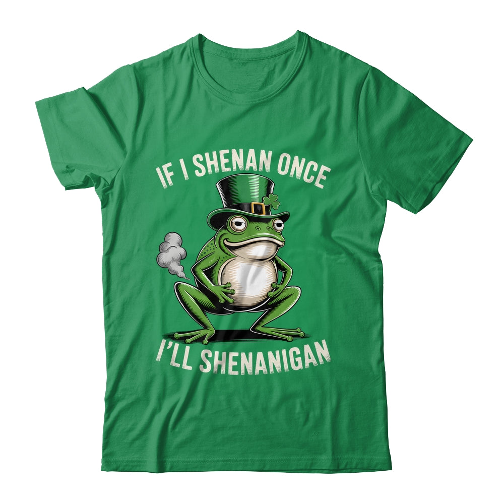 If I Shenan Once I'll Shenanigan St Patricks Day Frog Retro Shirt & Hoodie | teecentury