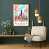 Illinois Art Print Travel Poster Land Of Lincoln Chicago City Skyline Travel Souvenir Wall Landscape Painting Ideal For Home Living Room Office Bedroom Decor Unframed | teecentury