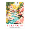 Illinois Print Travel Poster Scenic Waterfal Nature Souvenir Wall Art Landscape Painting Picture Ideal Gift For Home Room Living Room Office Bedroom Decor Unframed | teecentury
