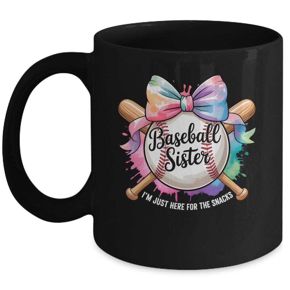 Im Just Here For The Snack Baseball Sister Funny Girl Kids Mug | teecentury