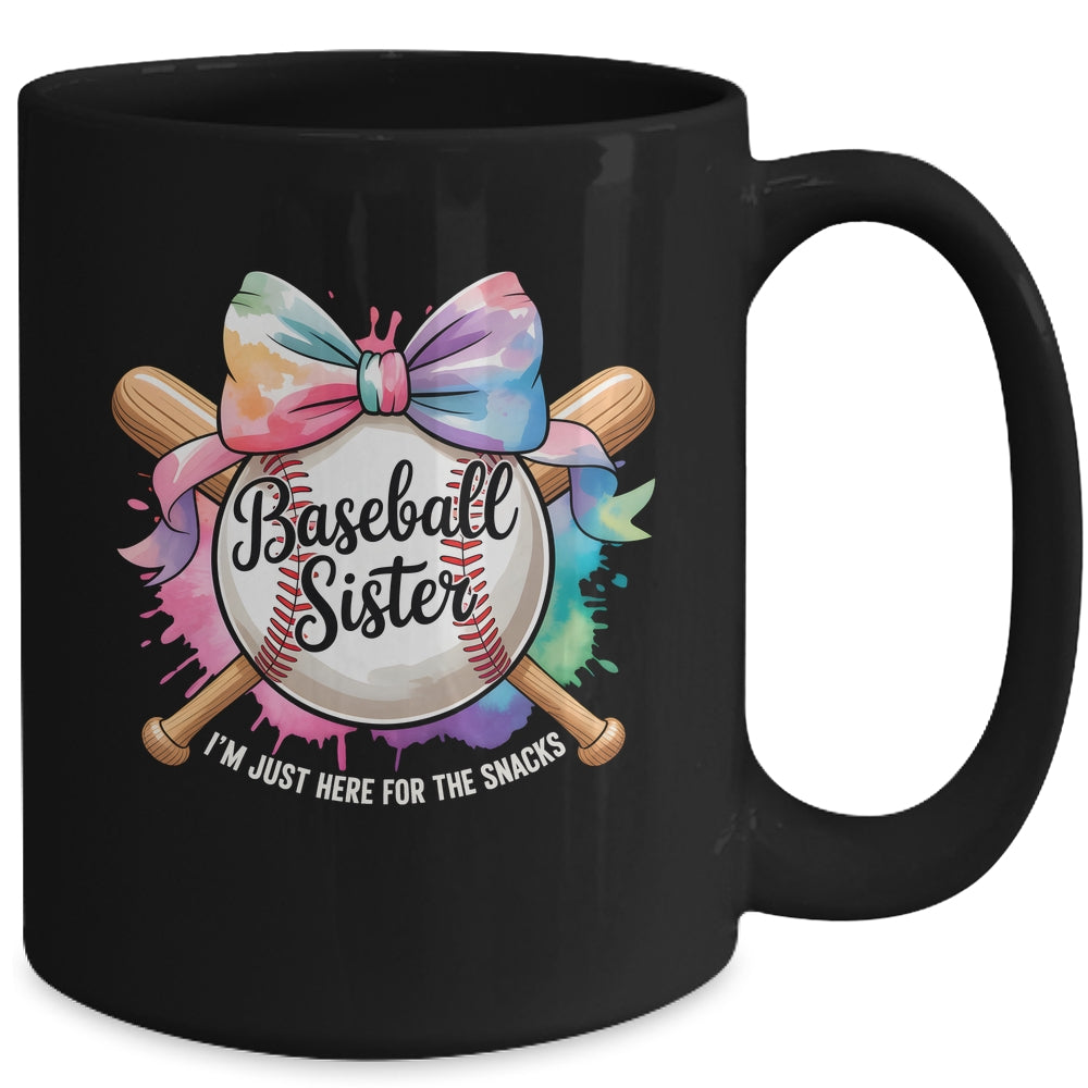 Im Just Here For The Snack Baseball Sister Funny Girl Kids Mug | teecentury
