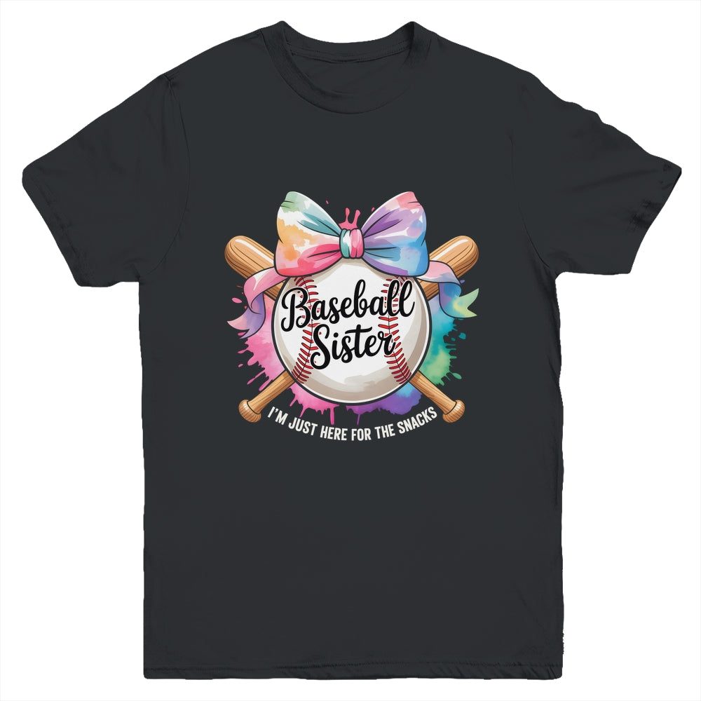 Im Just Here For The Snack Baseball Sister Funny Girl Kids Youth Shirt | teecentury