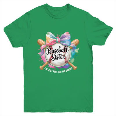 Im Just Here For The Snack Baseball Sister Funny Girl Kids Youth Shirt | teecentury